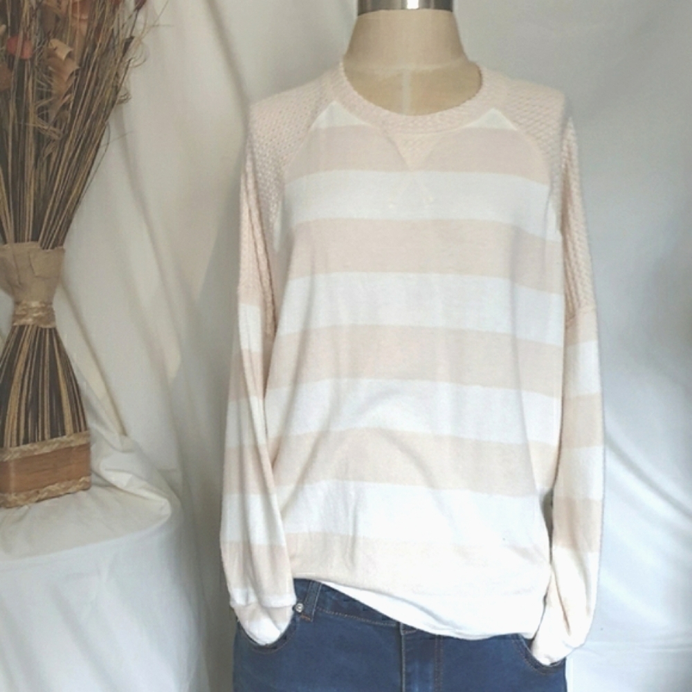 Billabong Women's Head Start Long Sleeve Top Antique White & Waffle Slv  Sz Sm - Picture 2 of 11